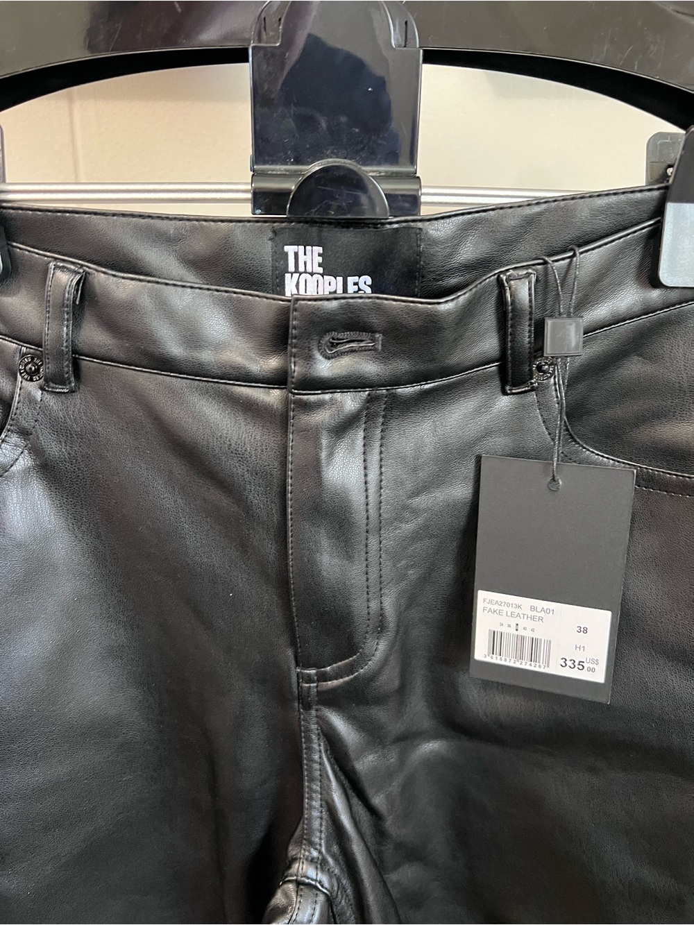 NWT The Kooples Black Faux Leather Trousers